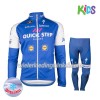Set Wielershirt Lange Mouw + Fietsbroek Lang 2017 Quick-Step Floors Kids N001 Winter Thermal Fleece